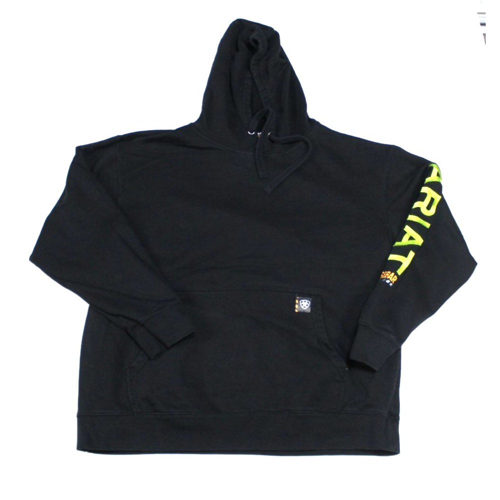 Ariat Men Black Sweater Hooded Rebar Long Sleeve Casual Size XL